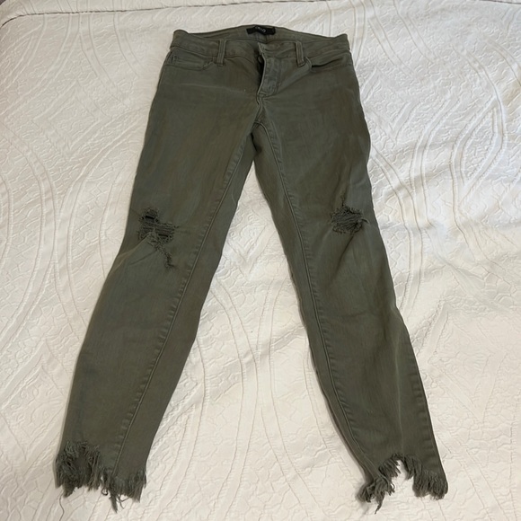 Green skinny jeans with rips size 1 - Picture 1 of 2